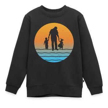 Vater UndTochter Sohn Opa und Enkelin und Enkel - Kinder Premium Organic Sweatshirt - Schwarz - Vorne - AI Model Kid Female (0cm)