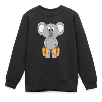 KOALA - TIER - KOFFER - AUSWANDERER - REISE - Kinder Premium Organic Sweatshirt - Schwarz - Vorne - AI Model Kid Female (0cm)