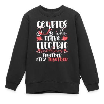Rollerfahrer Strom Batterie - Kinder Premium Organic Sweatshirt - Schwarz - Vorne - AI Model Kid Female (0cm)