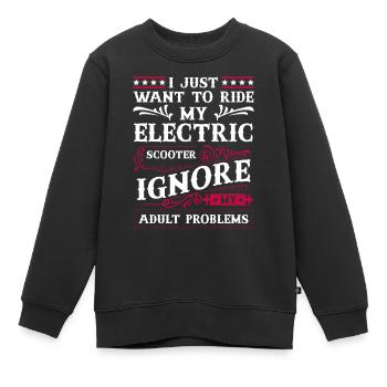 Rollerfahrer Elektrisch E-Roller Ladestation - Kinder Premium Organic Sweatshirt - Schwarz - Vorne - AI Model Kid Female (0cm)