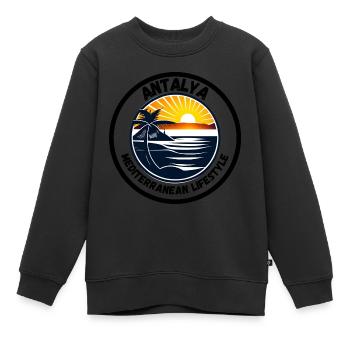 Antalya - Mode de vie méditerranéen - Sweat Premium enfant bio - noir - Devant - AI Model Kid Female (0cm)