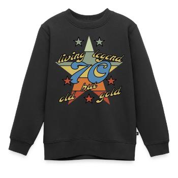70. Geburtstag, opa oma mit stern oldie - Kinder Premium Organic Sweatshirt - Schwarz - Vorne - AI Model Kid Female (0cm)