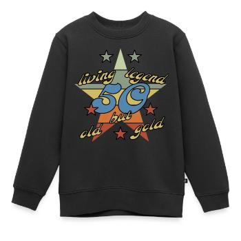 50 Jahre Geburtstag, lebende Legende vintage retro - Kinder Premium Organic Sweatshirt - Schwarz - Vorne - AI Model Kid Female (0cm)