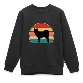 Canadian Eskimo Dog Love Silhouette Vintage Sunset - Sweat Premium enfant bio - noir - Devant - AI Model Kid Female (0cm)