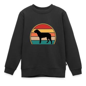 Cao De Castro Laboreiro Hund Silhouette Retro Sonne - Kinder Premium Organic Sweatshirt - Schwarz - Vorne - AI Model Kid Female (0cm)