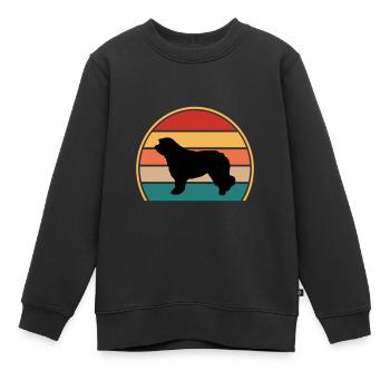 Katalanischer Schäferhund Hund Liebhaber Silhouette Retro Sonnenuntergang - Kinder Premium Organic Sweatshirt - Schwarz - Vorne - AI Model Kid Female (0cm)
