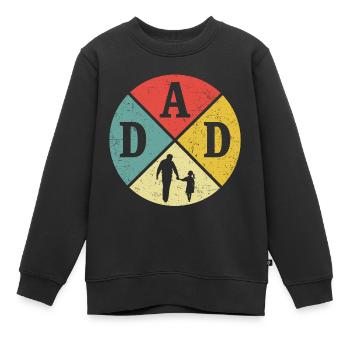 vater und tochter retro papa und tochter - Kinder Premium Organic Sweatshirt - Schwarz - Vorne - AI Model Kid Female (0cm)