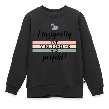 Einzigartig - Kinder Premium Organic Sweatshirt - Schwarz - Vorne - AI Model Kid Female (0cm)