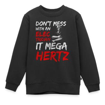 Électricien Homme Haute Tension - Sweat Premium enfant bio - noir - Devant - AI Model Kid Female (0cm)