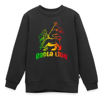 Rasta-Löwe - Kinder Premium Organic Sweatshirt - Schwarz - Vorne - AI Model Kid Female (0cm)