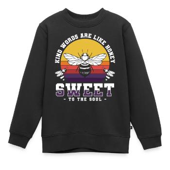 Miel, abeilles, insectes - Sweat Premium enfant bio - noir - Devant - AI Model Kid Female (0cm)