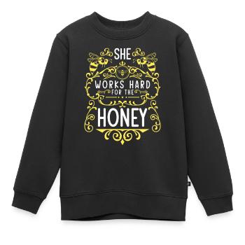 Honey Bumblebee Beekeeping World Savior - Kids Premium Organic Sweatshirt - black - Front - AI Model Kid Female (0cm)