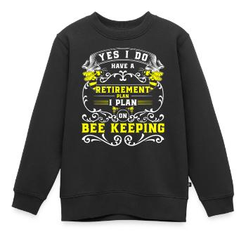 bee, flower, beekeeping, species protection - Kids Premium Organic Sweatshirt - black - Front - AI Model Kid Female (0cm)