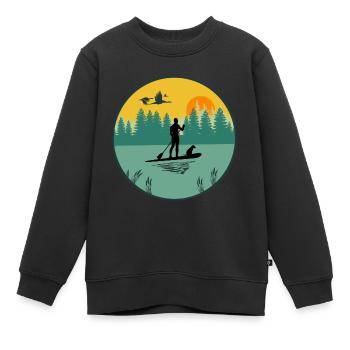 standup paddeln - Kinder Premium Organic Sweatshirt - Schwarz - Vorne - AI Model Kid Female (0cm)