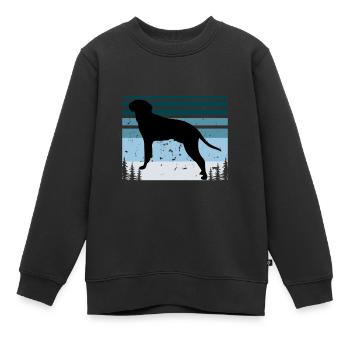Braque Saint Germain Dog Silhouette Retro Coucher de soleil - Sweat Premium enfant bio - noir - Devant - AI Model Kid Female (0cm)