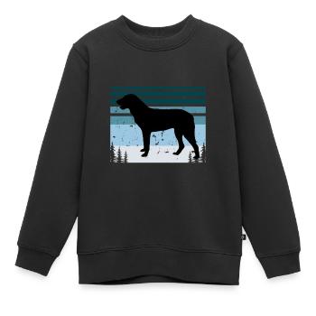 Cao De Castro Laboreiro Hund Silhouette Retro Sonne - Kinder Premium Organic Sweatshirt - Schwarz - Vorne - AI Model Kid Female (0cm)