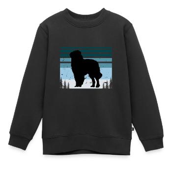 Karpaten-Schäferhund-Silhouette Retro-Sonnenuntergang - Kinder Premium Organic Sweatshirt - Schwarz - Vorne - AI Model Kid Female (0cm)