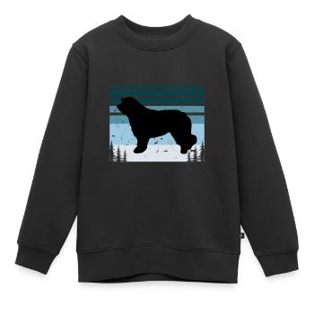 Katalanischer Schäferhund Hundeliebhaber Silhouette Retro Sonnenuntergang - Kinder Premium Organic Sweatshirt - Schwarz - Vorne - AI Model Kid Female (0cm)