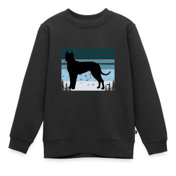Cordoba Fighting Dog Lover Silhouette Retro Sunset - Sweat Premium enfant bio - noir - Devant - AI Model Kid Female (0cm)