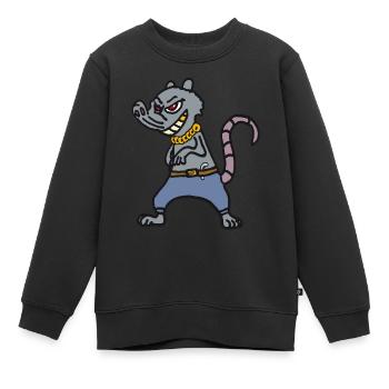 Ratte, rat, rats, Gangster, Bandit, ghetto - Kinder Premium Organic Sweatshirt - Schwarz - Vorne - AI Model Kid Female (0cm)