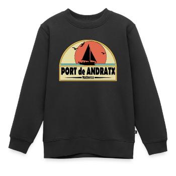 Port de Andratx - Sweat Premium enfant bio - noir - Devant - AI Model Kid Female (0cm)