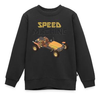 Voiture de course, Voiture, Rapide, V8, Cabriolet, Voiture de sport - Sweat Premium enfant bio - noir - Devant - AI Model Kid Female (0cm)