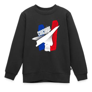 Concorde-Verkehrsflugzeug aus FRA. - Kinder Premium Organic Sweatshirt - Schwarz - Vorne - AI Model Kid Female (0cm)