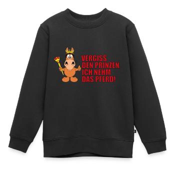 VERGISS DEN PRINZEN, ICH NEHM DAS PFERD! - Kinder Premium Organic Sweatshirt - Schwarz - Vorne - AI Model Kid Female (0cm)