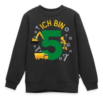 Ich bin 5 Jahre Geburtstag Mädchen Junge Baustelle - Kinder Premium Organic Sweatshirt - Schwarz - Vorne - AI Model Kid Female (0cm)