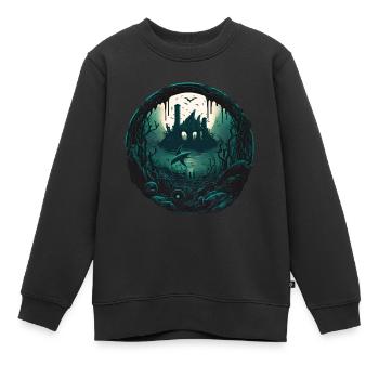 Die Versunkene Stadt Atlantis - Kinder Premium Organic Sweatshirt - Schwarz - Vorne - AI Model Kid Female (0cm)