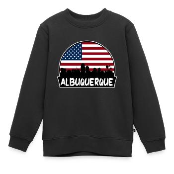 Albuquerque Nouveau-Mexique États-Unis Flag Skyline Silhouette - Sweat Premium enfant bio - noir - Devant - AI Model Kid Female (0cm)