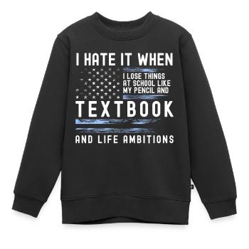 Diplôme étudiant sur le campus - Sweat Premium enfant bio - noir - Devant - AI Model Kid Female (0cm)