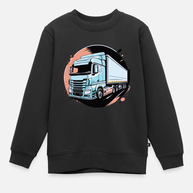 Camion Semi remorque - Sweat Premium enfant bio - noir