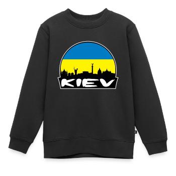 Kiew Ukraine Flagge Skyline Silhouette Reisen - Kinder Premium Organic Sweatshirt - Schwarz - Vorne - AI Model Kid Female (0cm)
