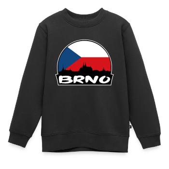 Brünn Tschechien Flagge Skyline Silhouette Reisen - Kinder Premium Organic Sweatshirt - Schwarz - Vorne - AI Model Kid Female (0cm)