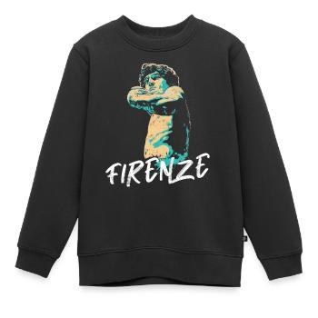 Illustration Skulptur David Meisterwerk Florenz - Kinder Premium Organic Sweatshirt - Schwarz - Vorne - AI Model Kid Female (0cm)