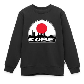 Kobe Japan Flag Skyline Silhouette Travel - Kids Premium Organic Sweatshirt - black - Front - AI Model Kid Female (0cm)