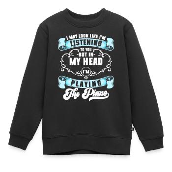 Pianist Piano Klavierspieler Musikschule - Kinder Premium Organic Sweatshirt - Schwarz - Vorne - AI Model Kid Female (0cm)