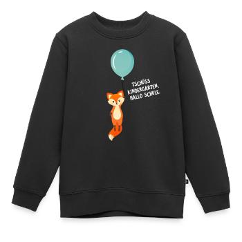 Tschüss Kindergarten, Hallo Schule Fuchs Schulkind - Kinder Premium Organic Sweatshirt - Schwarz - Vorne - AI Model Kid Female (0cm)