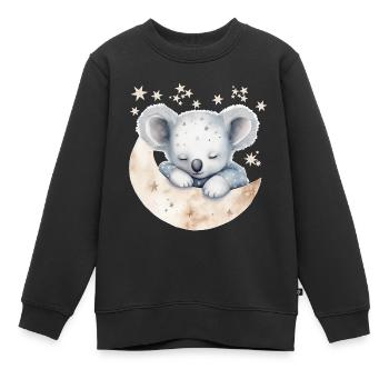 Schlafender Koala im Schlafanzug - Kinder Premium Organic Sweatshirt - Schwarz - Vorne - AI Model Kid Female (0cm)