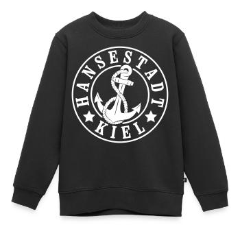 Kiel - Kinder Premium Organic Sweatshirt - Schwarz - Vorne - AI Model Kid Female (0cm)