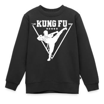 Vintage Kung Fu | Kung Fu Kampfkunst - Kinder Premium Organic Sweatshirt - Schwarz - Vorne - AI Model Kid Female (0cm)