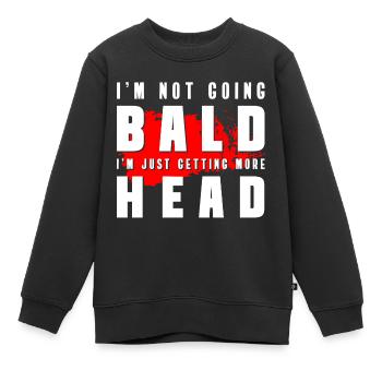 Homme chauve - Sweat Premium enfant bio - noir - Devant - AI Model Kid Female (0cm)