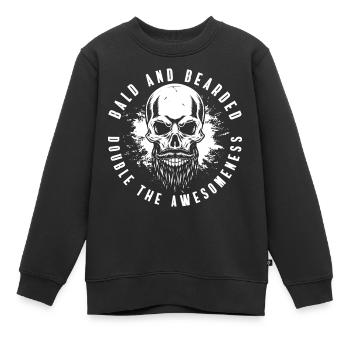 Tête chauve Homme chauve sans poils - Sweat Premium enfant bio - noir - Devant - AI Model Kid Female (0cm)