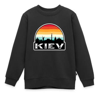 Kiew Ukraine Flagge Skyline Reisesouvenir - Kinder Premium Organic Sweatshirt - Schwarz - Vorne - AI Model Kid Female (0cm)