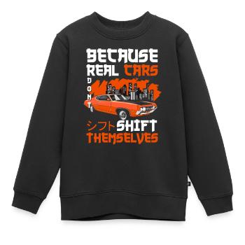 Moteur de dérive de voiture de sport Burnout - Sweat Premium enfant bio - noir - Devant - AI Model Kid Female (0cm)