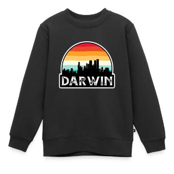 Darwin Australie Flag Skyline Souvenir de voyage - Sweat Premium enfant bio - noir - Devant - AI Model Kid Female (0cm)