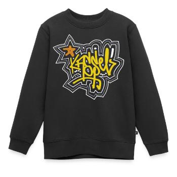 Kassel - Lettrage Tag / Grafitti - Sweat Premium enfant bio - noir - Devant - AI Model Kid Female (0cm)