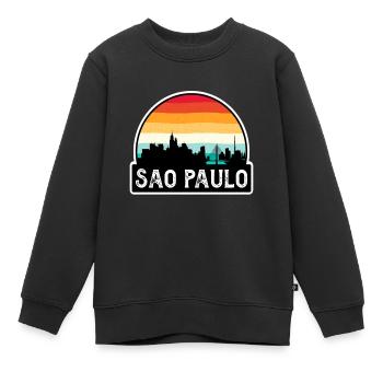 Sao Paulo Brésil Flag Skyline Souvenir de voyage - Sweat Premium enfant bio - noir - Devant - AI Model Kid Female (0cm)