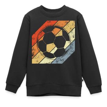 Vintage Fußball - Kinder Premium Organic Sweatshirt - Schwarz - Vorne - AI Model Kid Female (0cm)